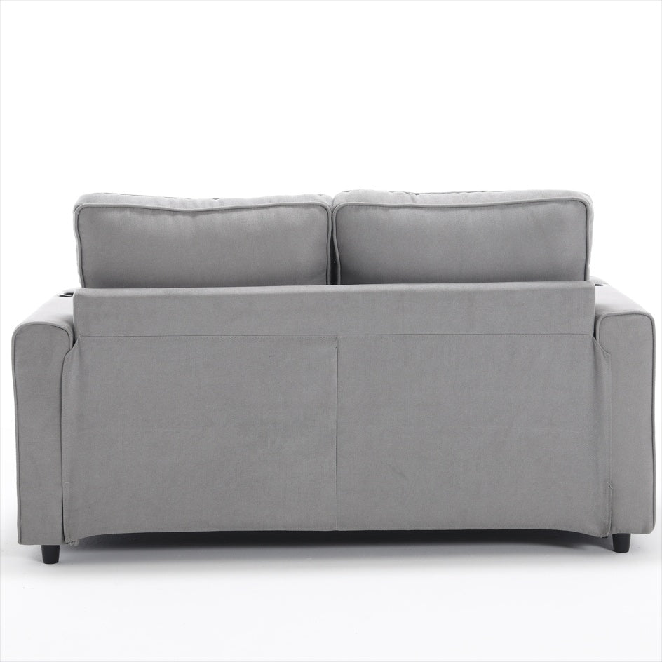 3-in-1 Upholstered Futon – Foldable Convertible Sofa Bed with Pull-Out Sleeper