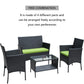 4PC Rattan Patio Set – Outdoor Wicker Sofa with Cushions Prime Mart