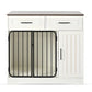 Dog Crate Furniture – Indoor Kennel with Storage, White Prime Mart