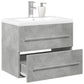 2-Piece Bathroom Furniture Set – Concrete Grey Wood Prime Mart