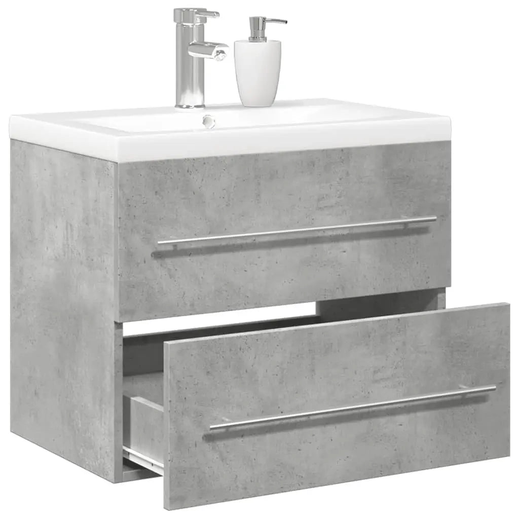 2-Piece Bathroom Furniture Set – Concrete Grey Wood Prime Mart