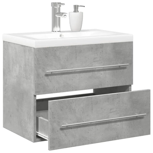 2-Piece Bathroom Furniture Set – Concrete Grey Wood Prime Mart