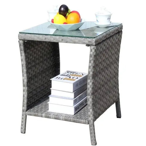 Outdoor Patio Coffee Table – Clear Tempered Glass Prime Mart