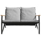 5-Piece Balcony Furniture Set – Black Steel with Cushions Prime Mart