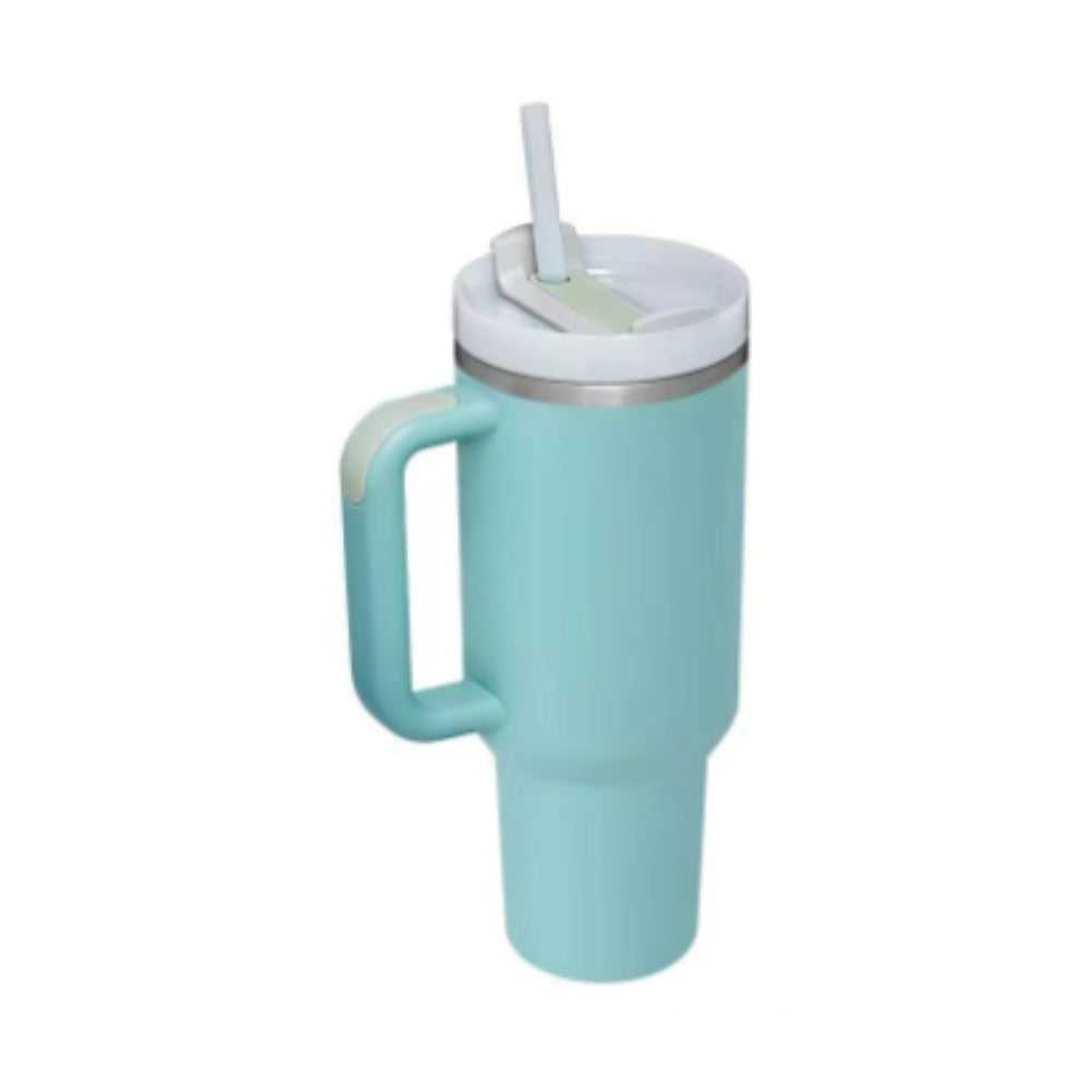 40oz Insulated Tumbler with Handle & Straw – Spill-Proof Travel Mug