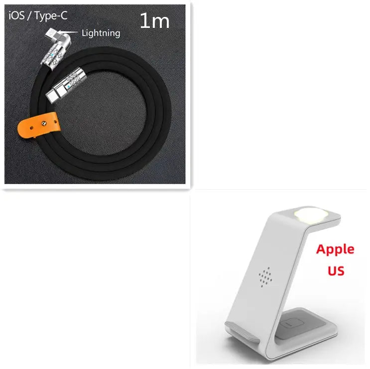 Prime Mart 3-in-1 Fast Charging Station – Wireless Quick Charge Dock & Phone Stand Prime Mart