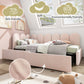3FT Pink Velvet Daybed with Storage – 90x190cm Sofa Bed (No Mattress)