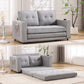 3-in-1 Upholstered Futon – Foldable Convertible Sofa Bed with Pull-Out Sleeper