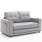 3-in-1 Upholstered Futon – Foldable Convertible Sofa Bed with Pull-Out Sleeper
