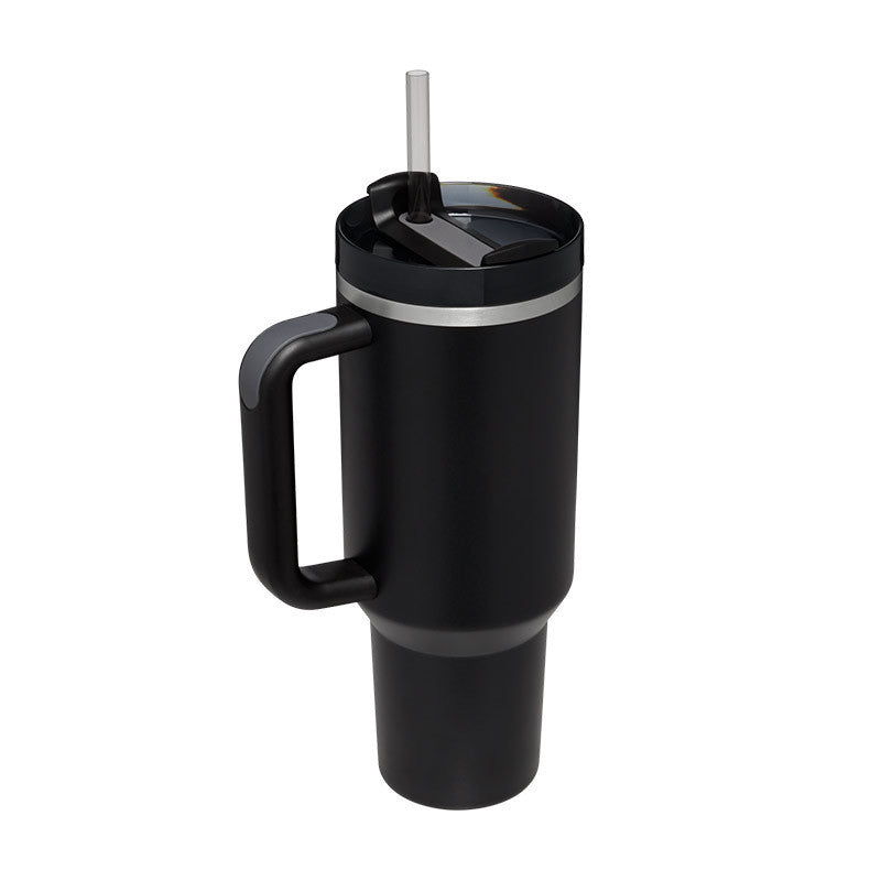 40oz Insulated Tumbler with Handle & Straw – Spill-Proof Travel Mug