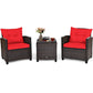 3-Piece Rattan Patio Furniture Set – Washable Cushions Prime Mart