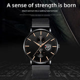 New Simple Fashion Men's Vacuum Plating Mesh Strap Quartz Watch Prime Mart