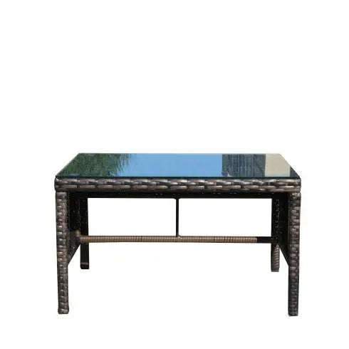 Outdoor Patio Coffee Table – Clear Tempered Glass Table Prime Mart