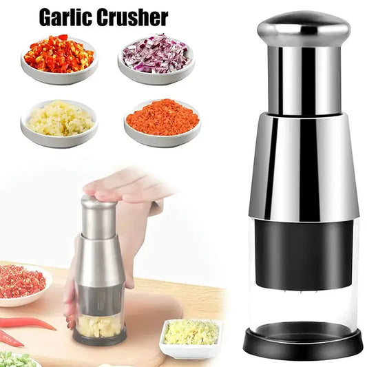 Manual Garlic & Vegetable Chopper – Hand Press Crusher Prime Mart