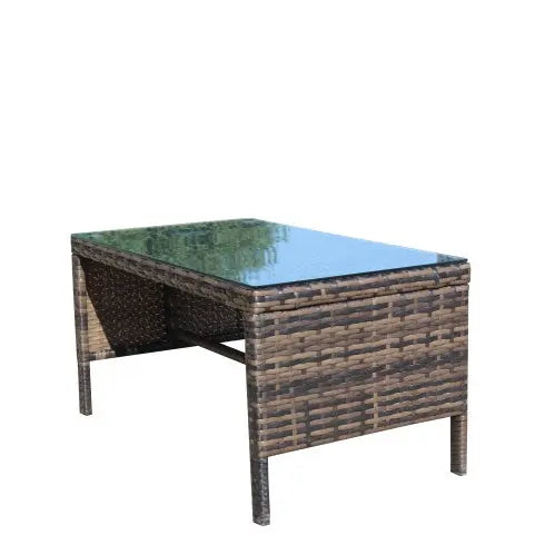 Outdoor Patio Coffee Table – Clear Tempered Glass Table Prime Mart