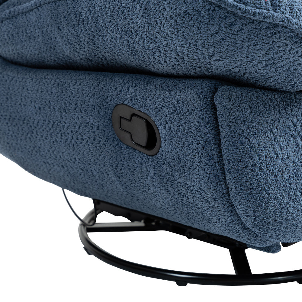 360° Swivel Recliner Chair with Chenille Upholstery – Gray