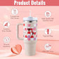 40oz Insulated Tumbler with Handle & Straw – Spill-Proof Travel Mug