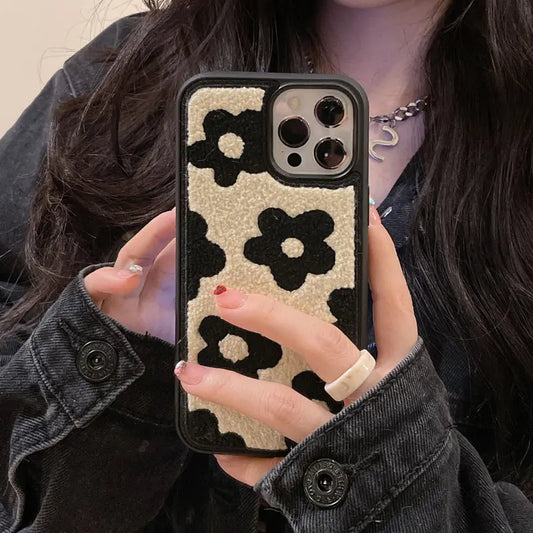 Plush Flowers Are Suitable For Ladies Autumn And Winter Mobile Phone Cases - Prime Mart Prime Mart