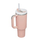 40oz Insulated Tumbler with Handle & Straw – Spill-Proof Travel Mug