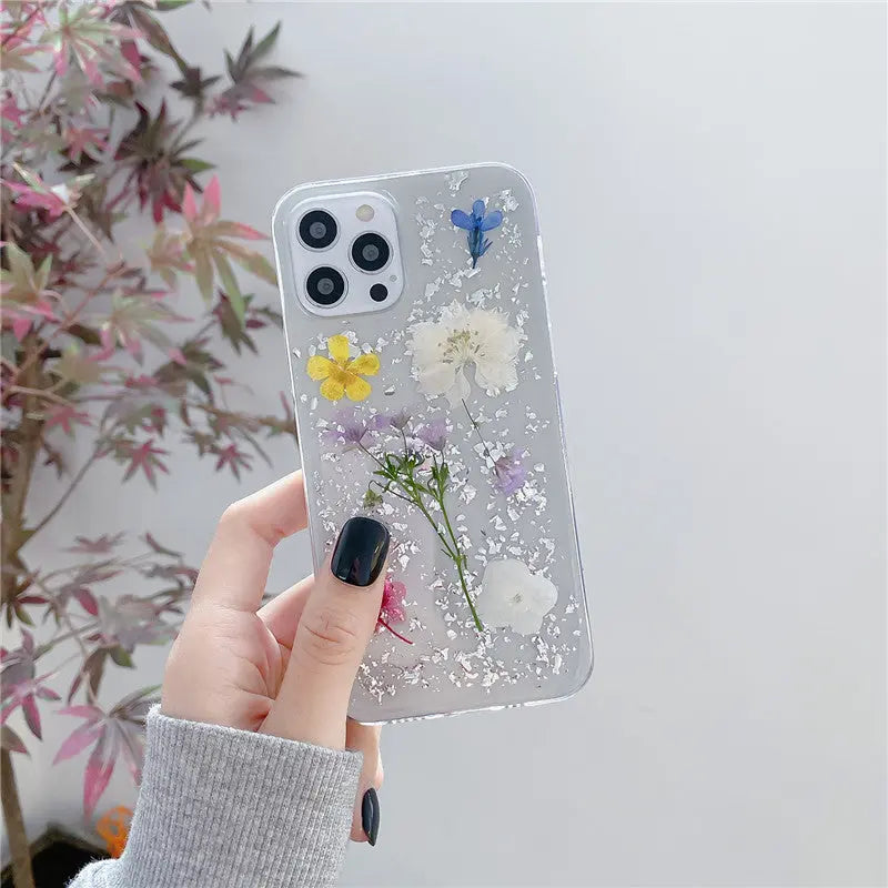 Silver Foil Dried Flowers For Mobile Phone Cases Epoxy Transparent Prime Mart