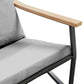 5-Piece Balcony Furniture Set – Black Steel with Cushions Prime Mart