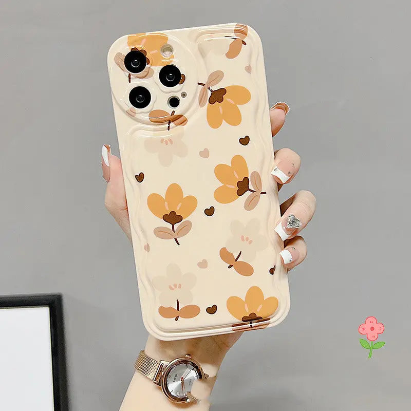 Autumn Leaves And Flowers With Bow Silk Scarf Phone Cases - Prime Mart Prime Mart
