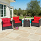 3-Piece Rattan Patio Furniture Set – Washable Cushions Prime Mart
