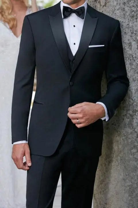 "Milan" Black Tuxedo Jacket Peak (Separates) Tux-USA